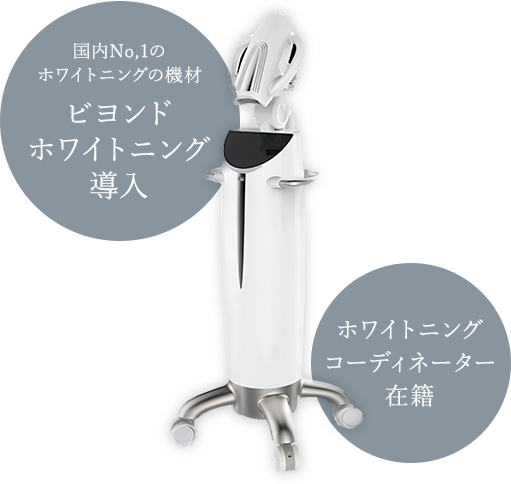 国内No,1のホワイトニングの機材 ビヨンドホワイトニング導入 ホワイトニングコーディネーター在籍